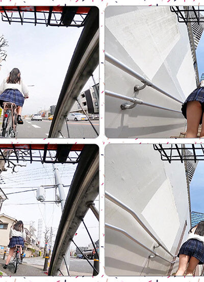 ONE_01 せいふく女子 自転車とエレベーター