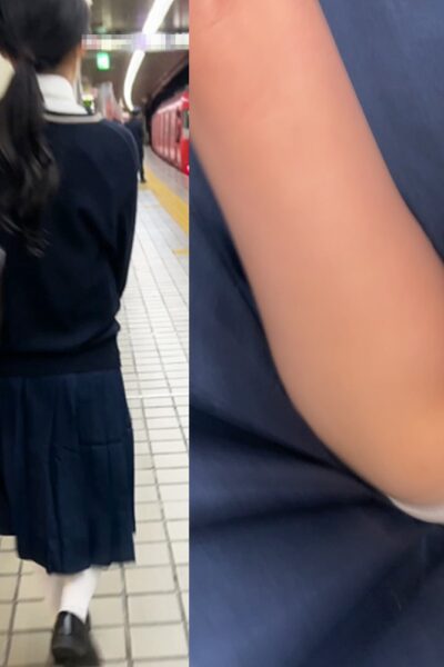 清楚系J〇の逆さ撮りパンチラ