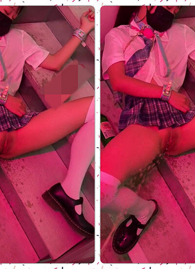仕事帰りにJKが階段に寝そべり、下着を脱いでおしっこをしているのを見かけた。