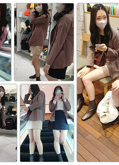 美脚ミニスカ双子コーデのパンチラ＊鮮やかカラーのえっちなP