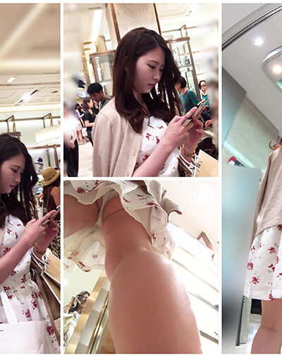 高画質パンチラ313 セレブ系美少女お姉さんの食い込みホワイトレースパンチラ!