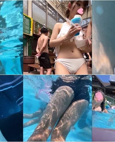 削除予定 プールち○んとボッキ男に見られてるマンすじ丸見え美女
