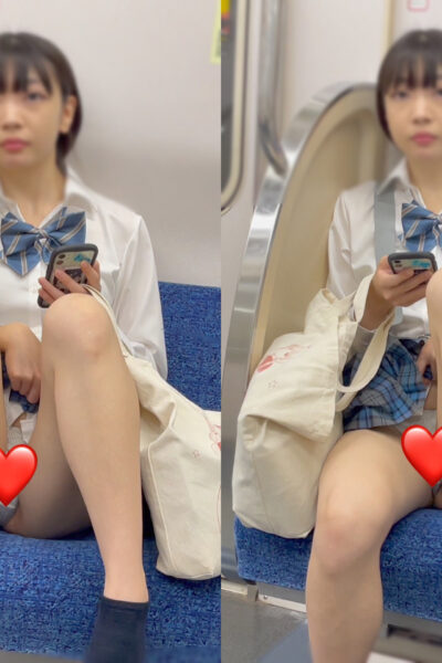 JK盗撮日記92 初登場！！青チェック小松○々似の激カワミニスカ美人JKを電車内とトイレ内で盗撮【※完全主観24分超撮影】