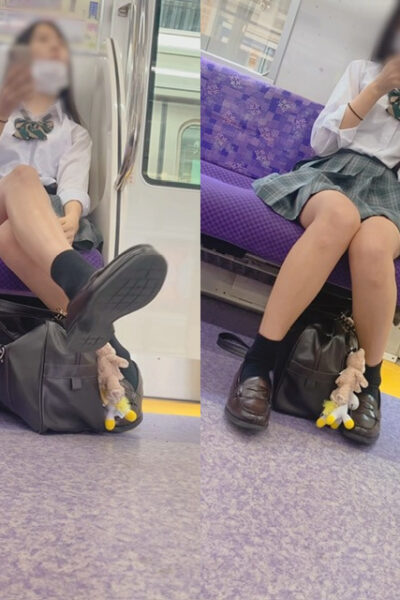 最寄り駅のJKを盗撮#5　～対面から隠し撮り～