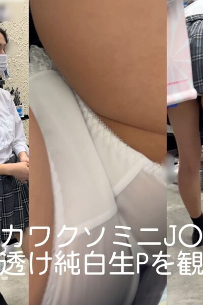 激カワクソミニJ○の尻透け純白生Pを観察