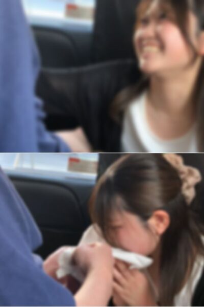 清楚アイドル系女子大生の車内フェラ