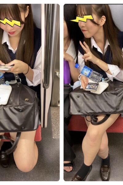 脚を組むギャル系制服美女のエロ過ぎる真上からのミニスカ生脚514