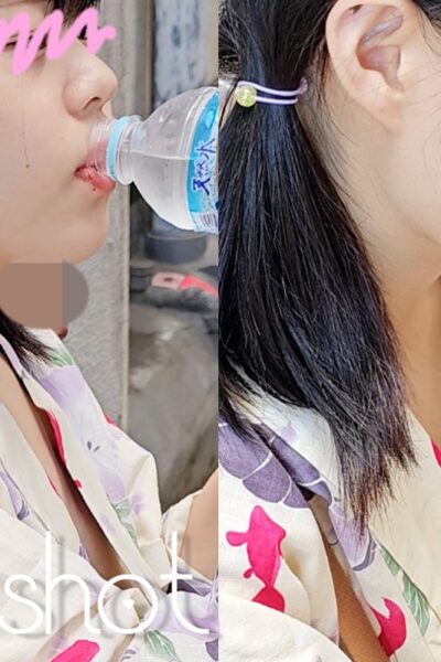 幼な可愛い浴衣ちゃんの隙間からぷるぷるな果実を覗く。